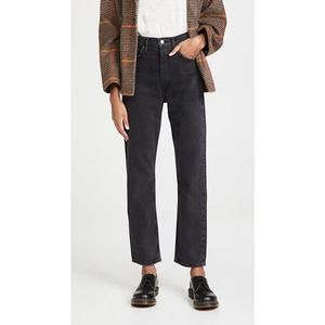 AGOLDE 90'S PINCH WAIST JEANS HIGH RISE STRAIGHT BLACK TEA 30